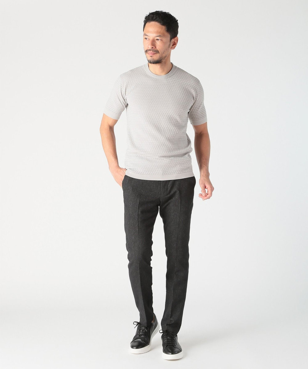 MEN'S BIGI ブリスターニットジャカードカットソー グレー