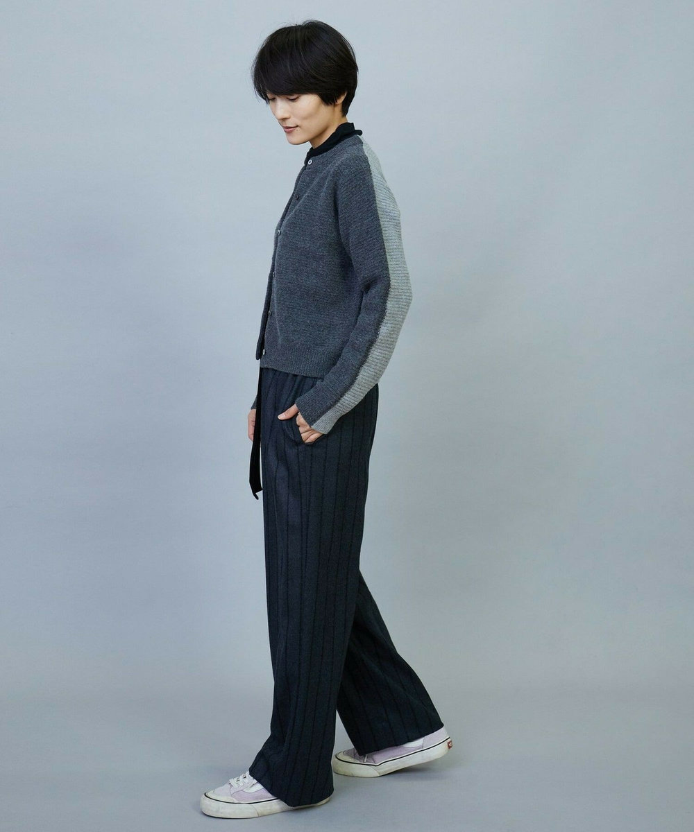 MOGA ANNUAL×MOGA　ウールカシミヤバイカラーカーディガン チャコールグレー
