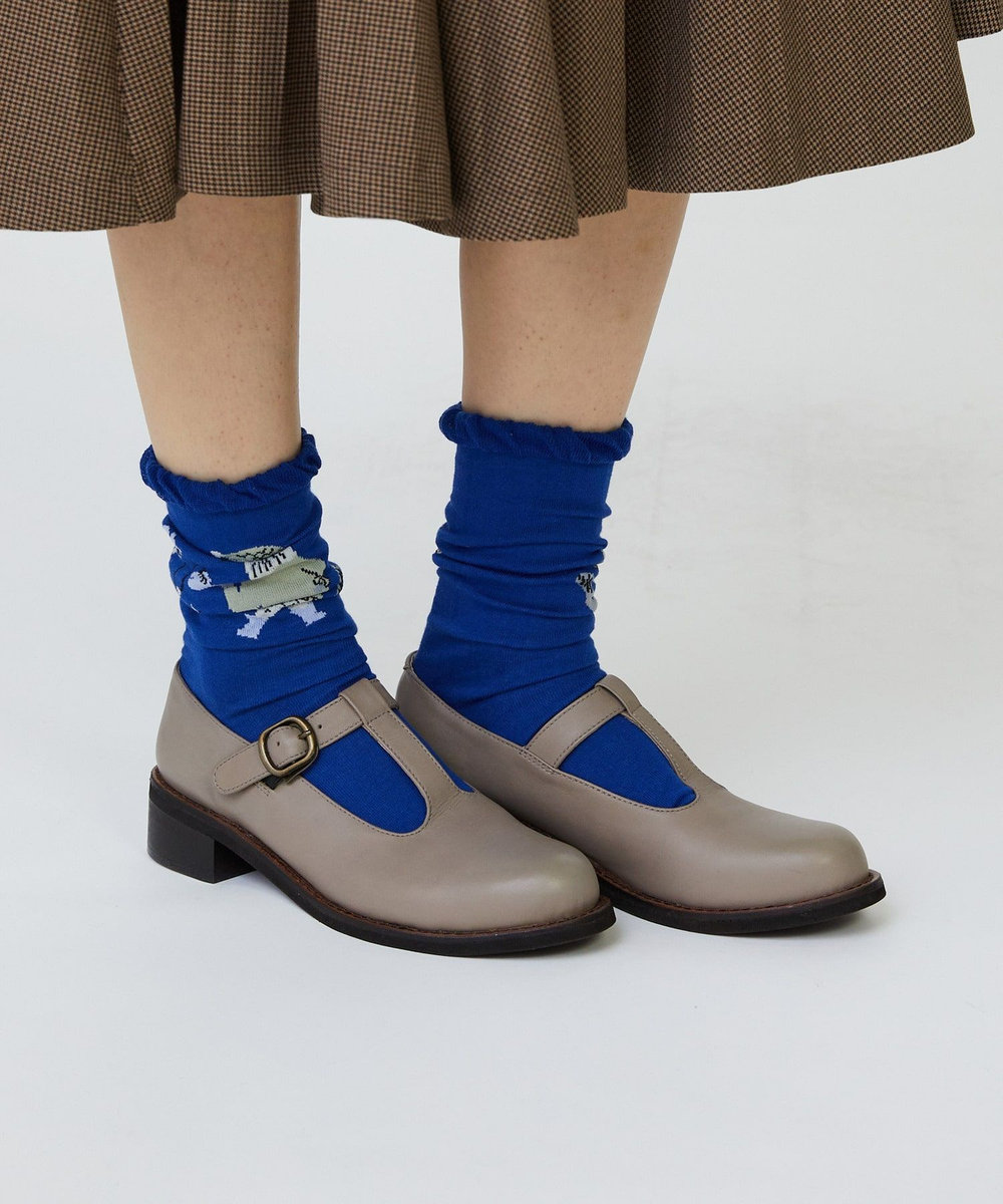 LOISIR 【アーティストコラボ】LOISIR×TORANEKOBONBON 戯れネコのソックス ブルー