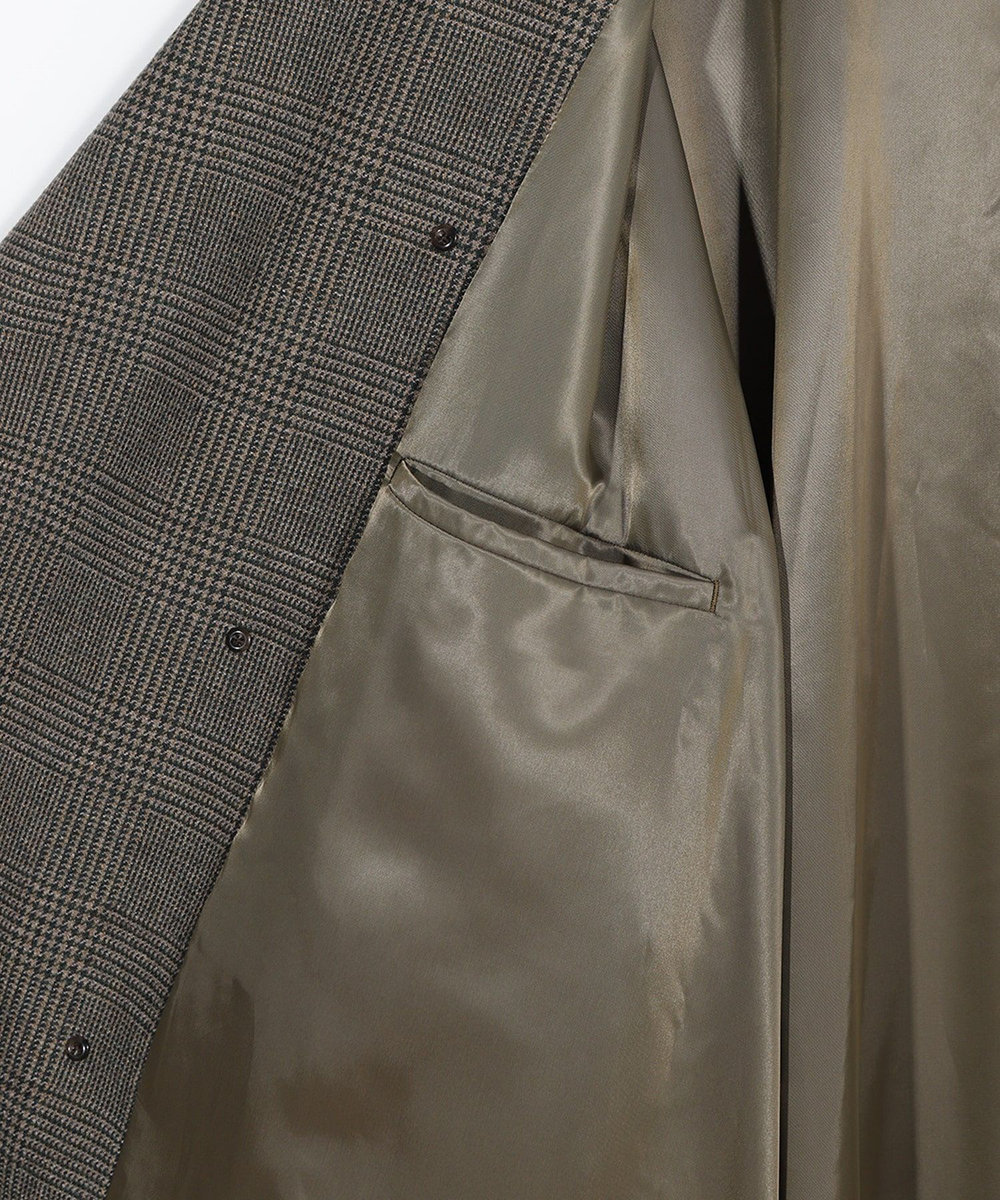 MEN'S BIGI 【50th Anniv . 菊池武夫】WOOL GLEN PLAID COAT カーキ