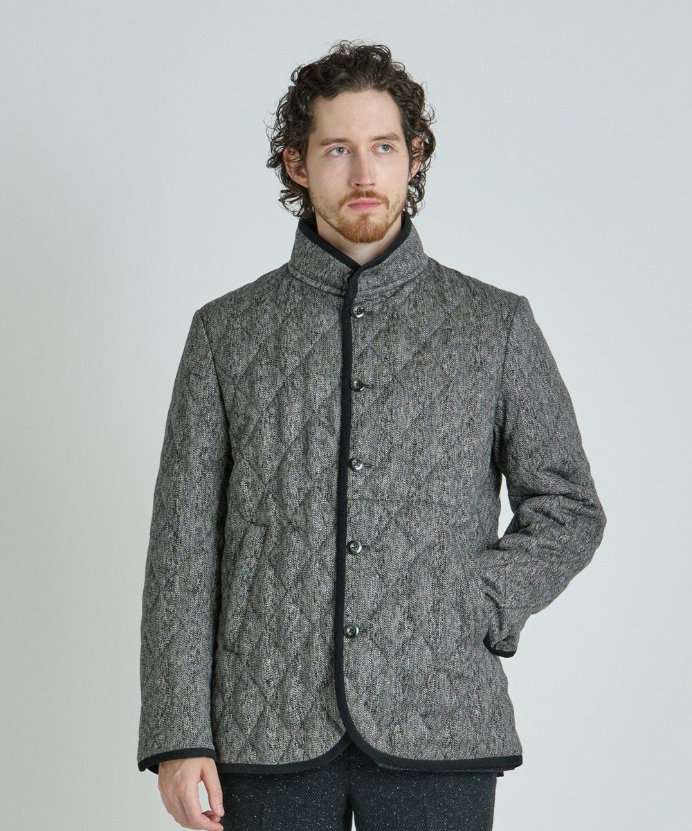 MEN'S BIGI クラシックツイードスタンドカラーブルゾン グレー系その他
