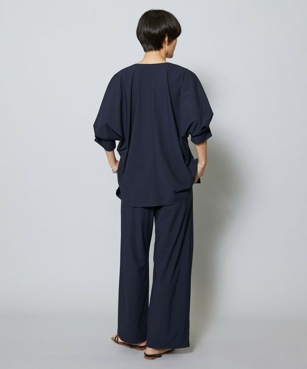 MOGA クールトリコットワイドシルエットパンツ ネイビー