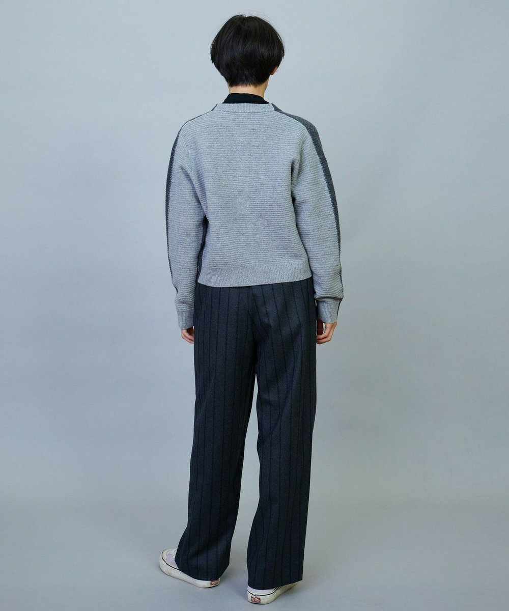 MOGA ANNUAL×MOGA　ウールカシミヤバイカラーカーディガン チャコールグレー