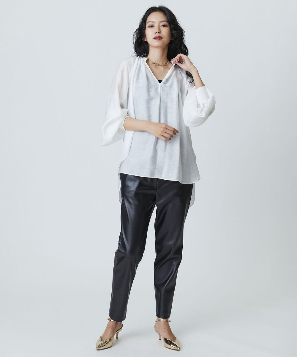 1er Arrondissement WASHABLE FAKE LAMBSKIN パンツ ブラック