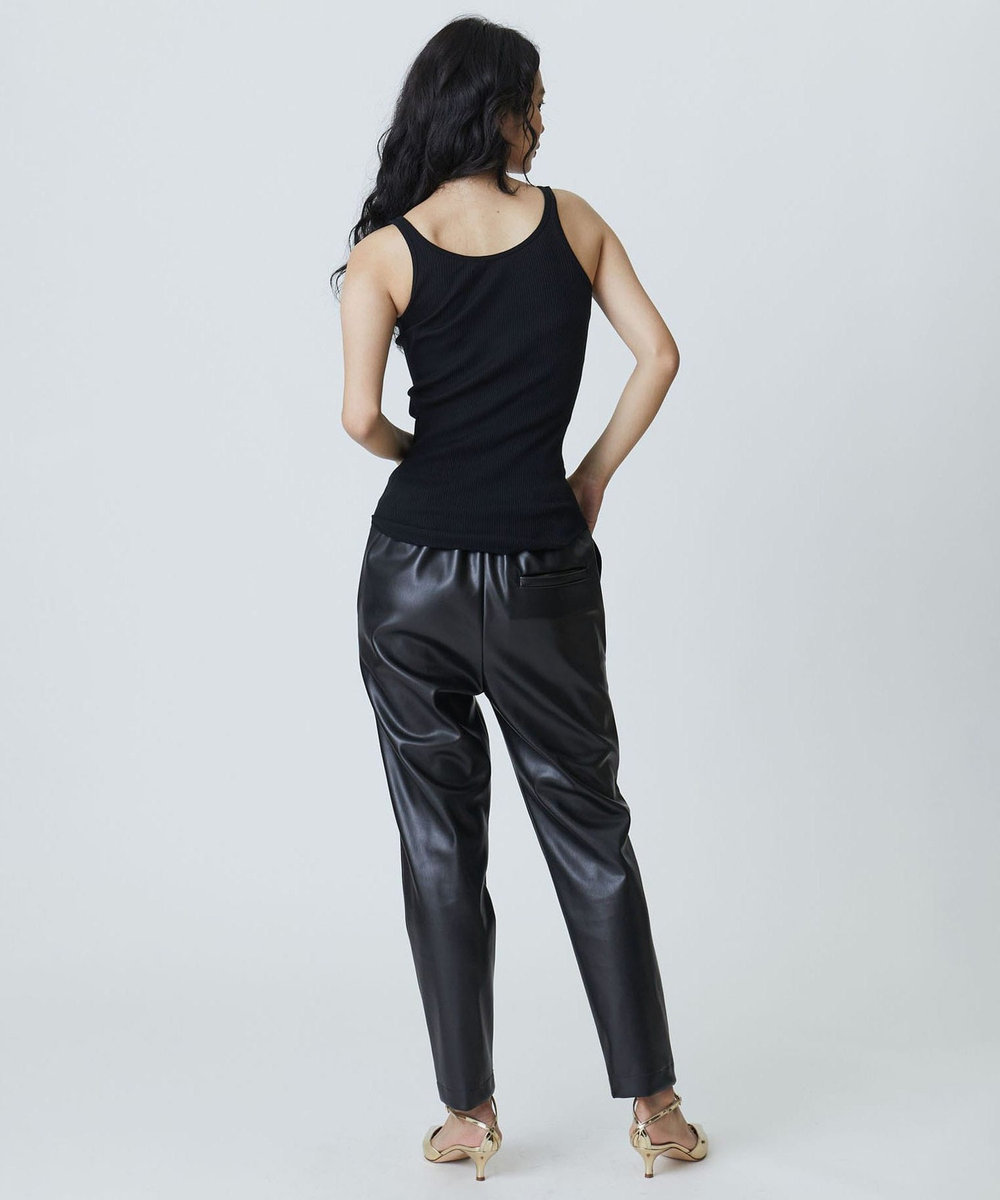 1er Arrondissement WASHABLE FAKE LAMBSKIN パンツ ブラック