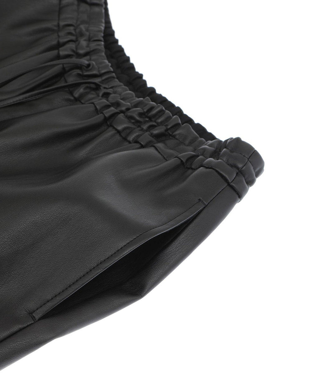 1er Arrondissement WASHABLE FAKE LAMBSKIN パンツ ブラック