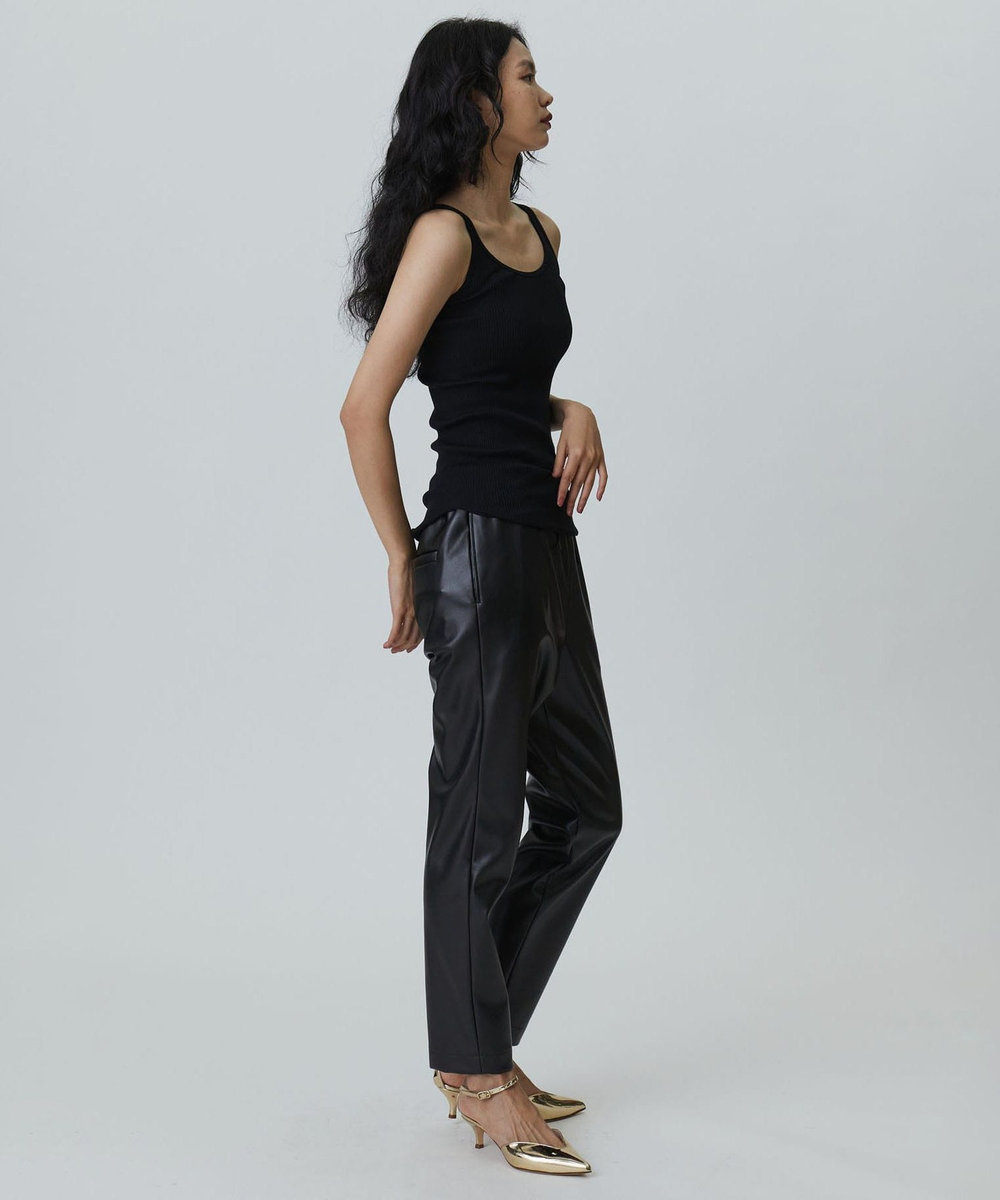 1er Arrondissement WASHABLE FAKE LAMBSKIN パンツ ブラック