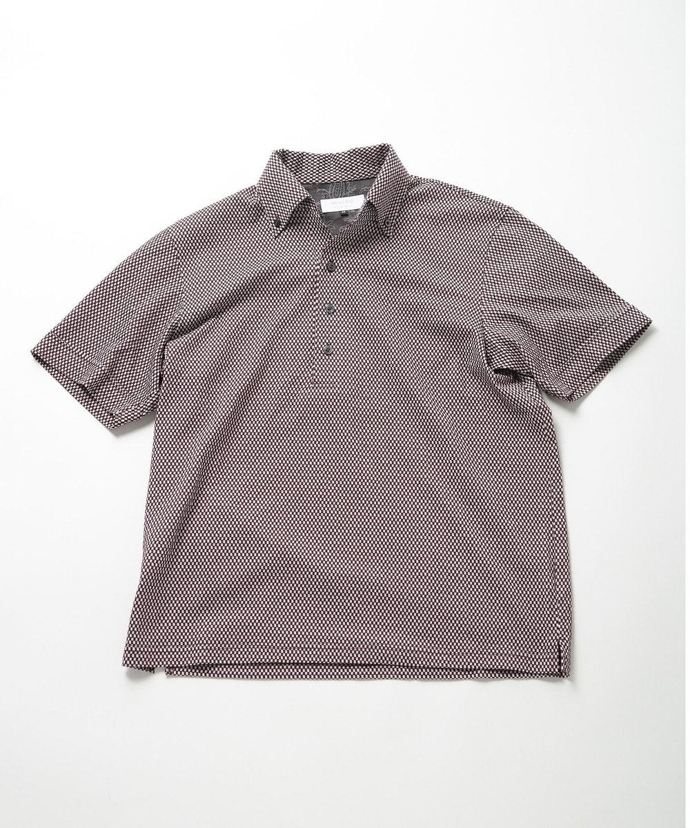 MEN'S BIGI 【ACTIVE TAILOR】COOL MAXサッカー織りポロシャツ ボルドー