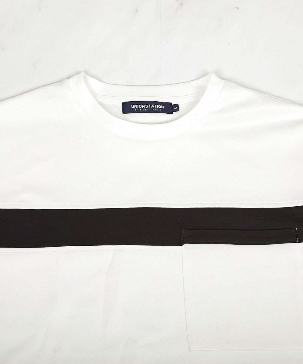 UNION STATION 【接触冷感】キシリトールパネル切り替えポンチTシャツ ホワイト