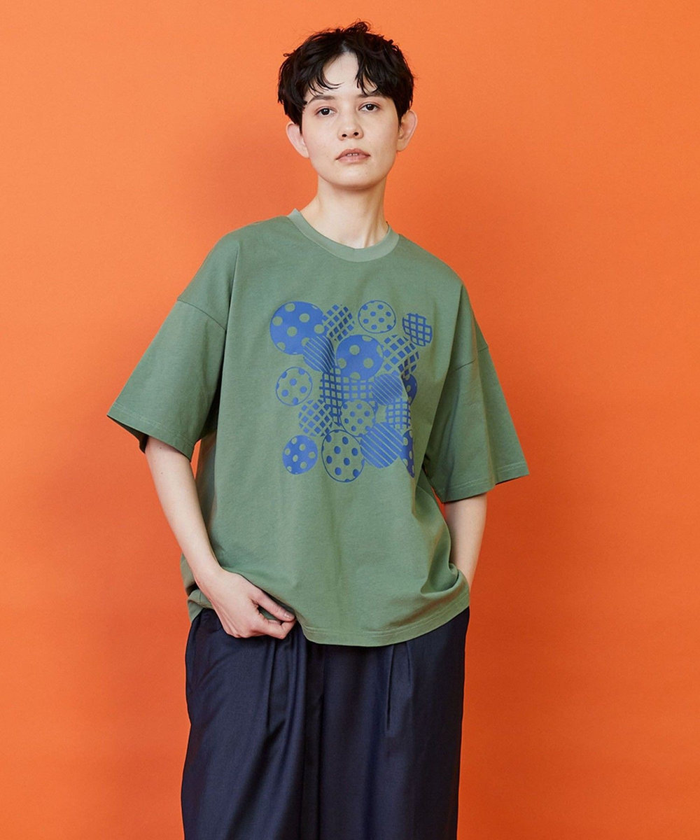 FRAPBOIS フォームドットＴシャツ グリーン