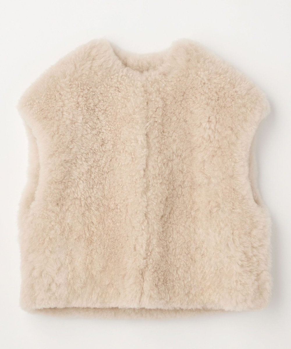 DÉPAREILLÉ CASHMERE FUR VEST / カシミヤファーベスト ベージュ