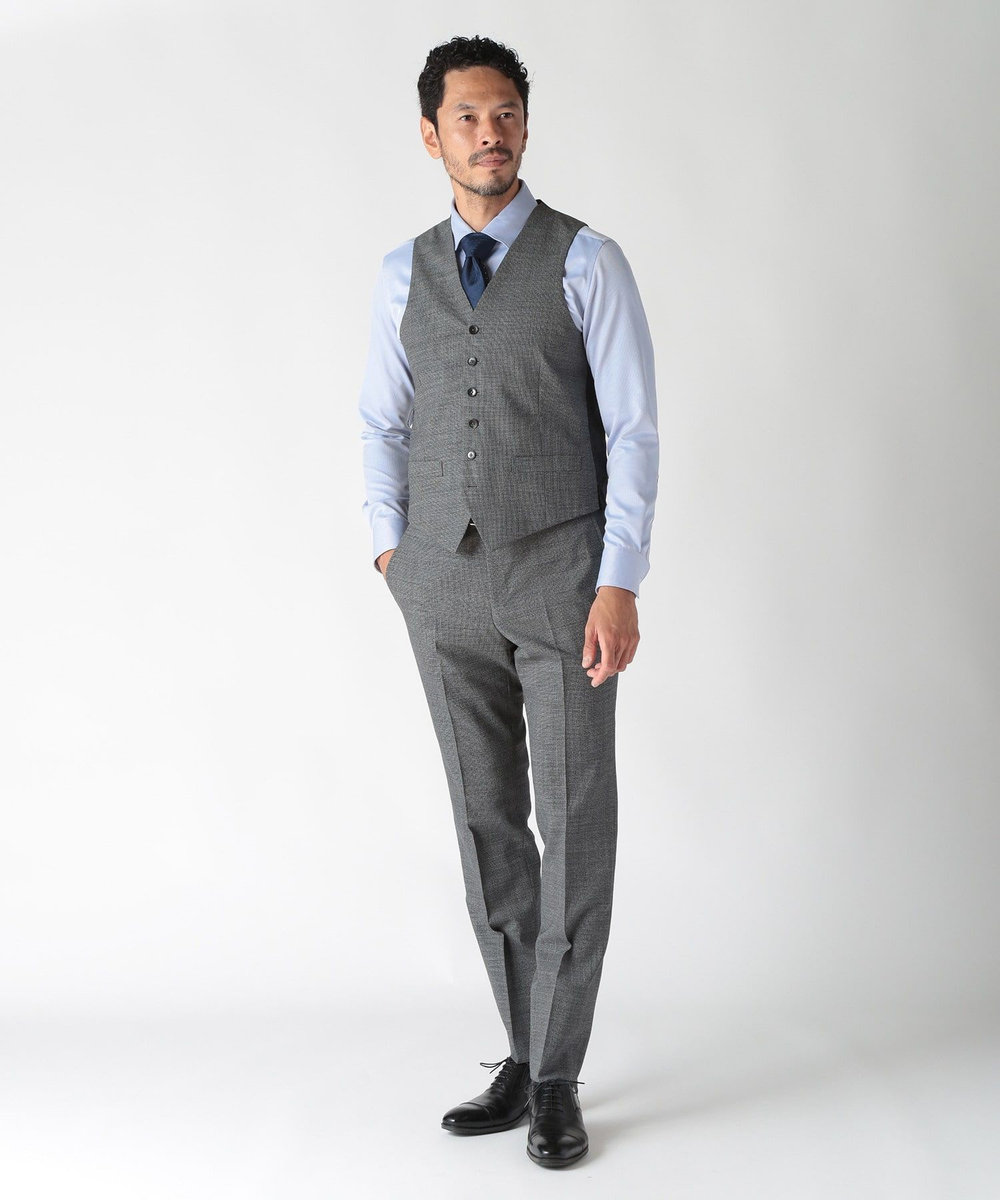MEN'S BIGI シャドーペイズリー柄シルクネクタイ ネイビー