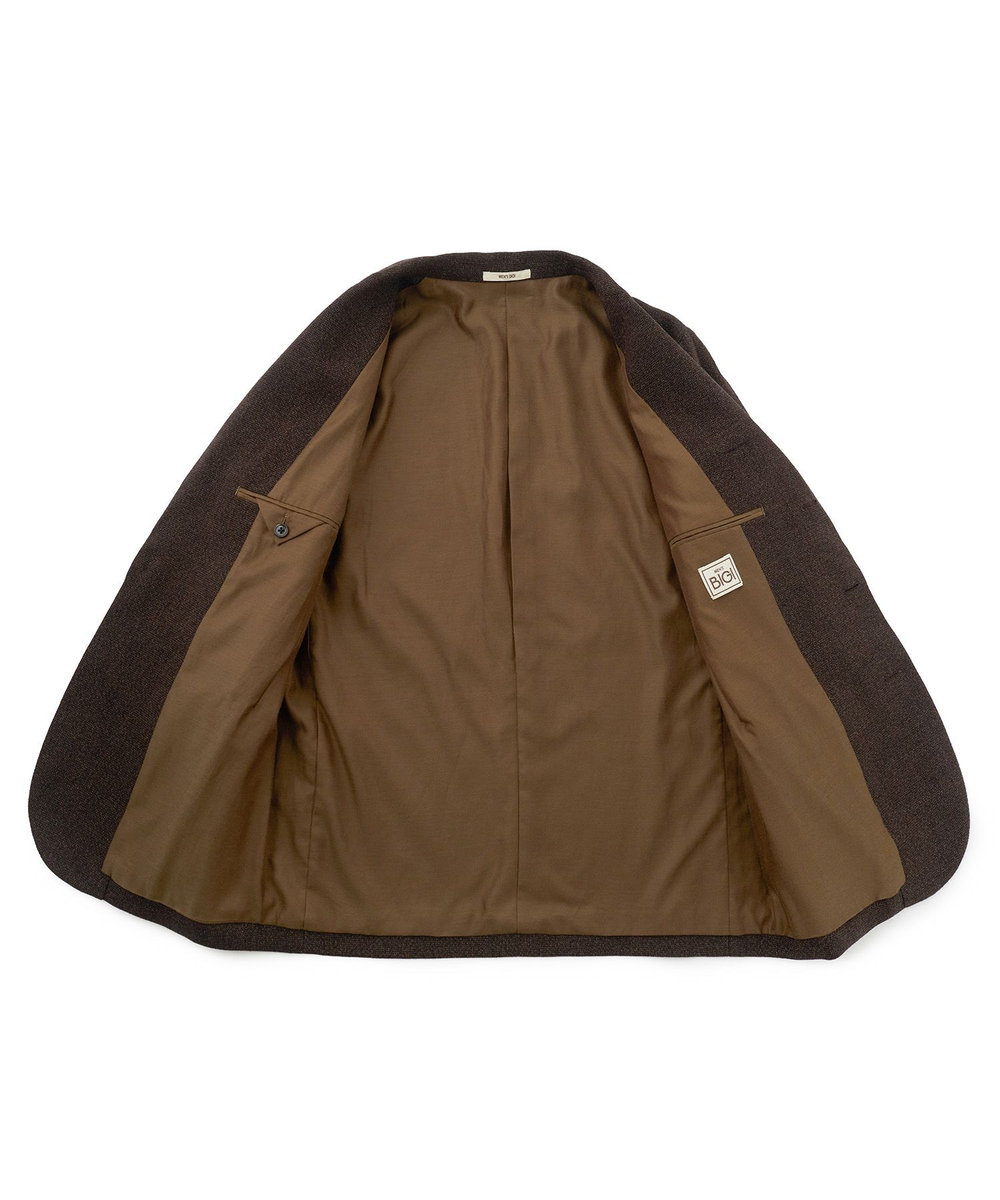 MEN'S BIGI 【BASED ON MEN'S BIGI HERITAGE】メランジ調 リラックス3Bジャケット ブラウン