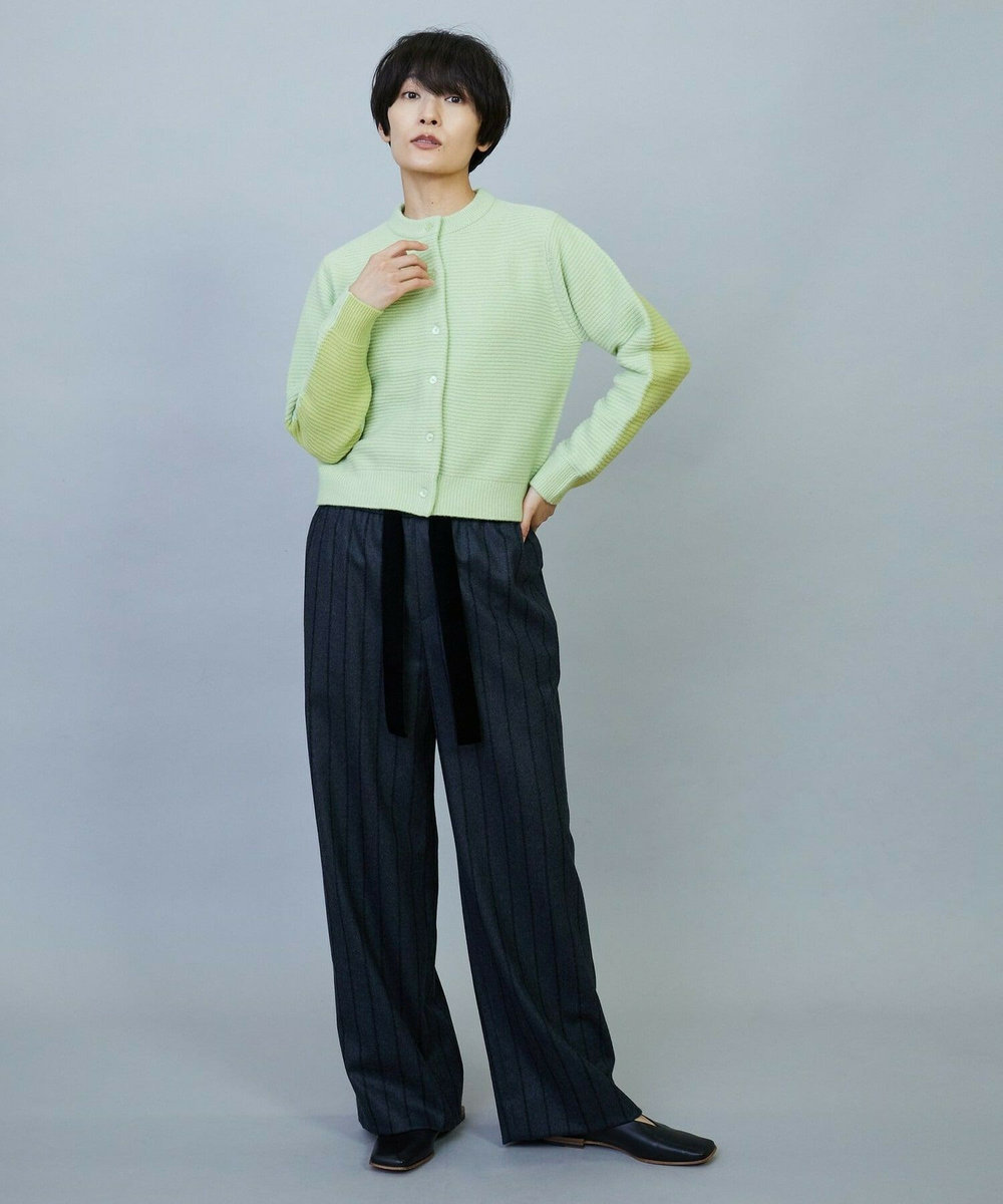 MOGA ANNUAL×MOGA　ウールカシミヤバイカラーカーディガン ライム