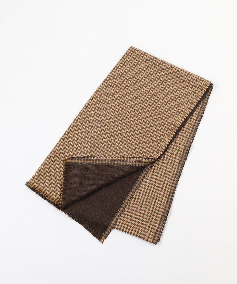 MEN'S BIGI カシミヤ混リバーシブルマフラー ブラウン
