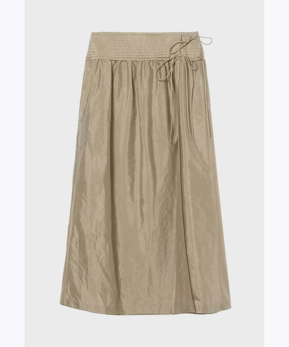 DÉPAREILLÉ WASHER TAFFETA TUCK SKIRT / ワッシャータフタタックスカート ゴールド