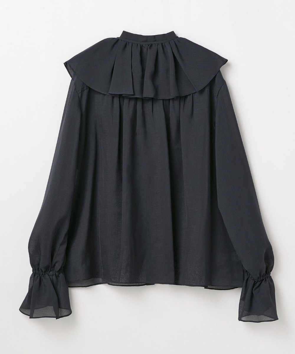 DÉPAREILLÉ ORGANDY RUFFLE BLOUSE / オーガンジーラッフルブラウス ネイビー