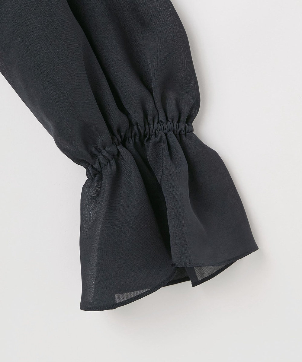 DÉPAREILLÉ ORGANDY RUFFLE BLOUSE / オーガンジーラッフルブラウス ネイビー