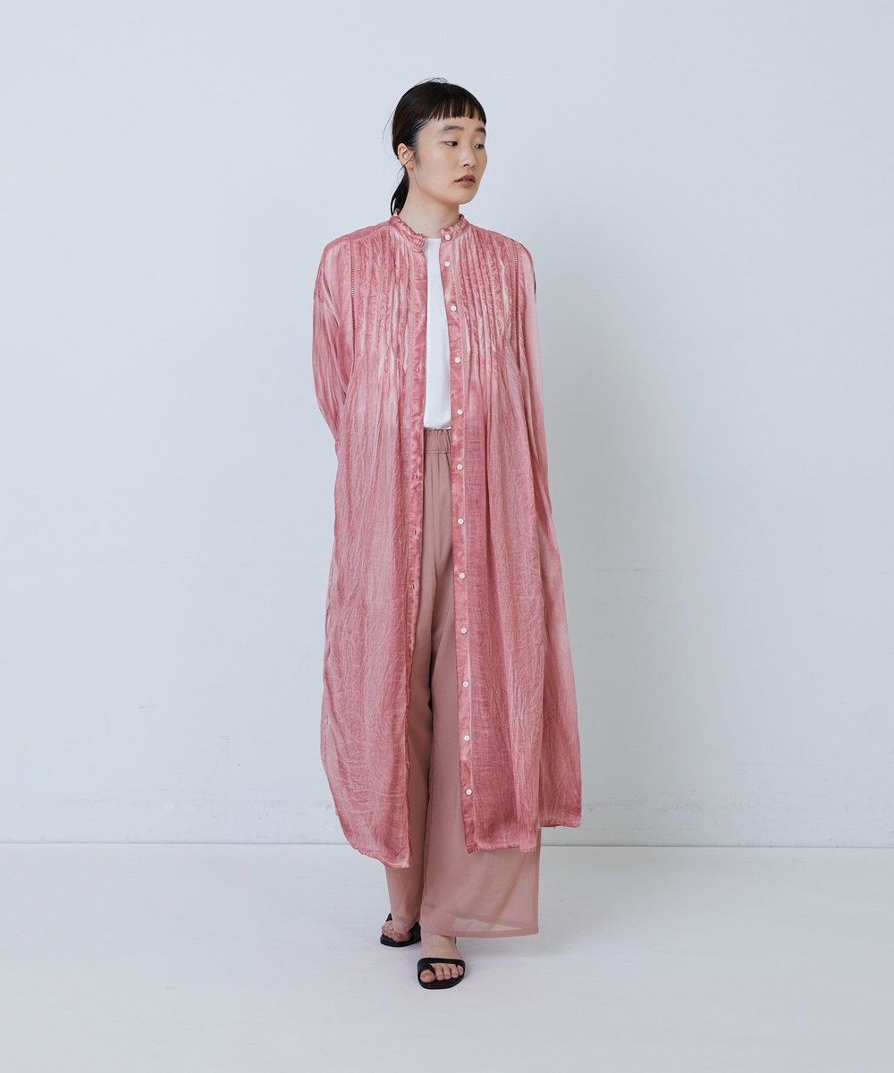 LOISIR 【MTサイズ有り】インドピグメントダイシャツワンピース ピンク