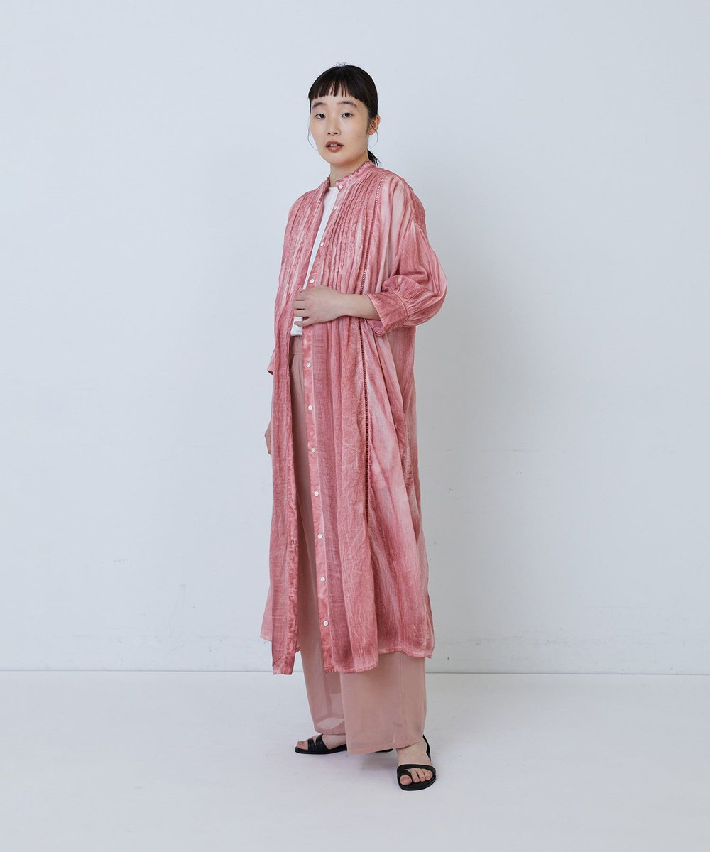 LOISIR 【MTサイズ有り】インドピグメントダイシャツワンピース ピンク