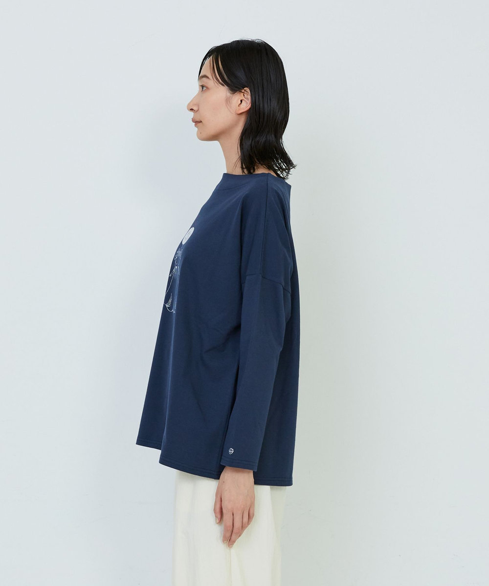 ADIEU TRISTESSE 【杉本さなえさんコラボ】星座プリントロングスリーブＴシャツ ネイビー