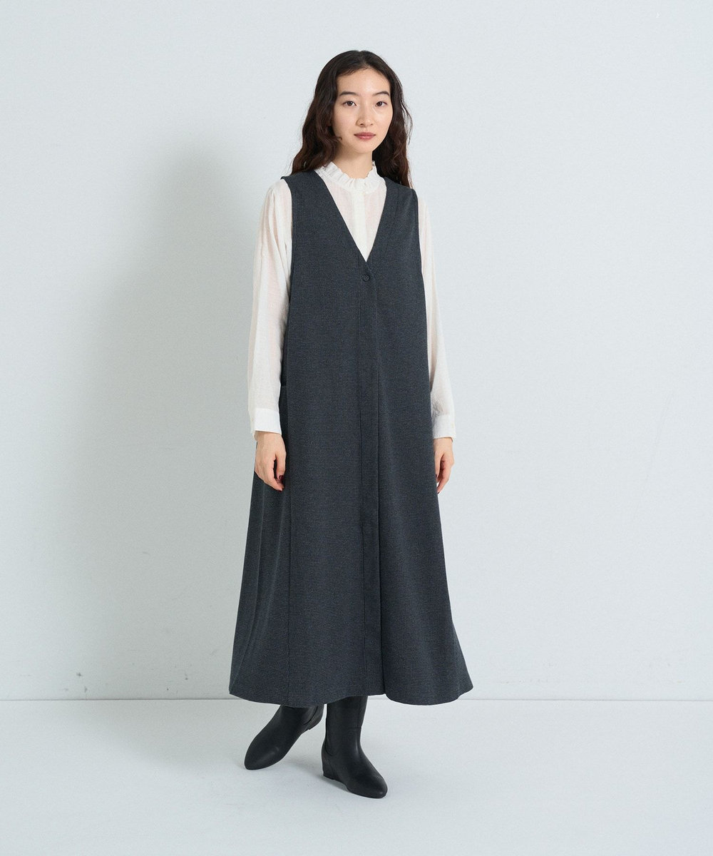 congés payés ADIEU TRISTESSE 2WAYコットンポンチジャンパースカート グレー
