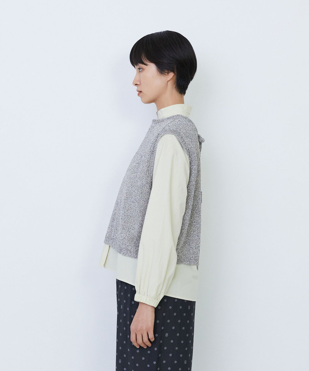 LOISIR 【2WAY】エステル和紙撚り杢天竺ベスト ベージュ系その他