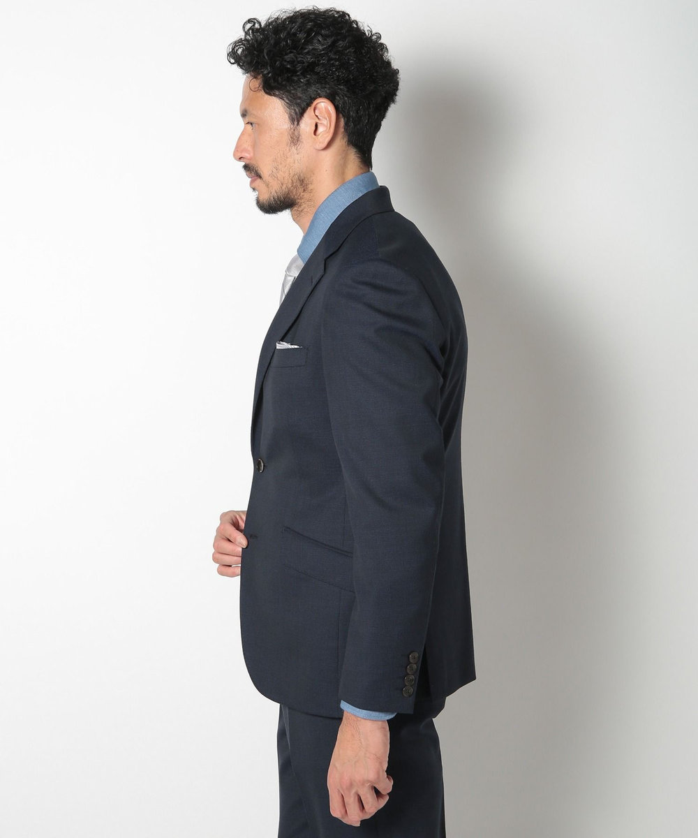 MEN'S BIGI ドビー柄スリムフィットスーツセットアップ ネイビー
