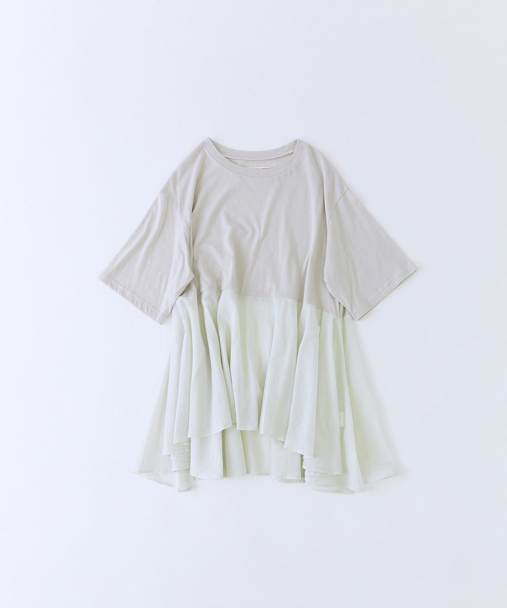 congés payés ADIEU TRISTESSE 【FAVE】インドコットン×カットソーTシャツ ライトグレー
