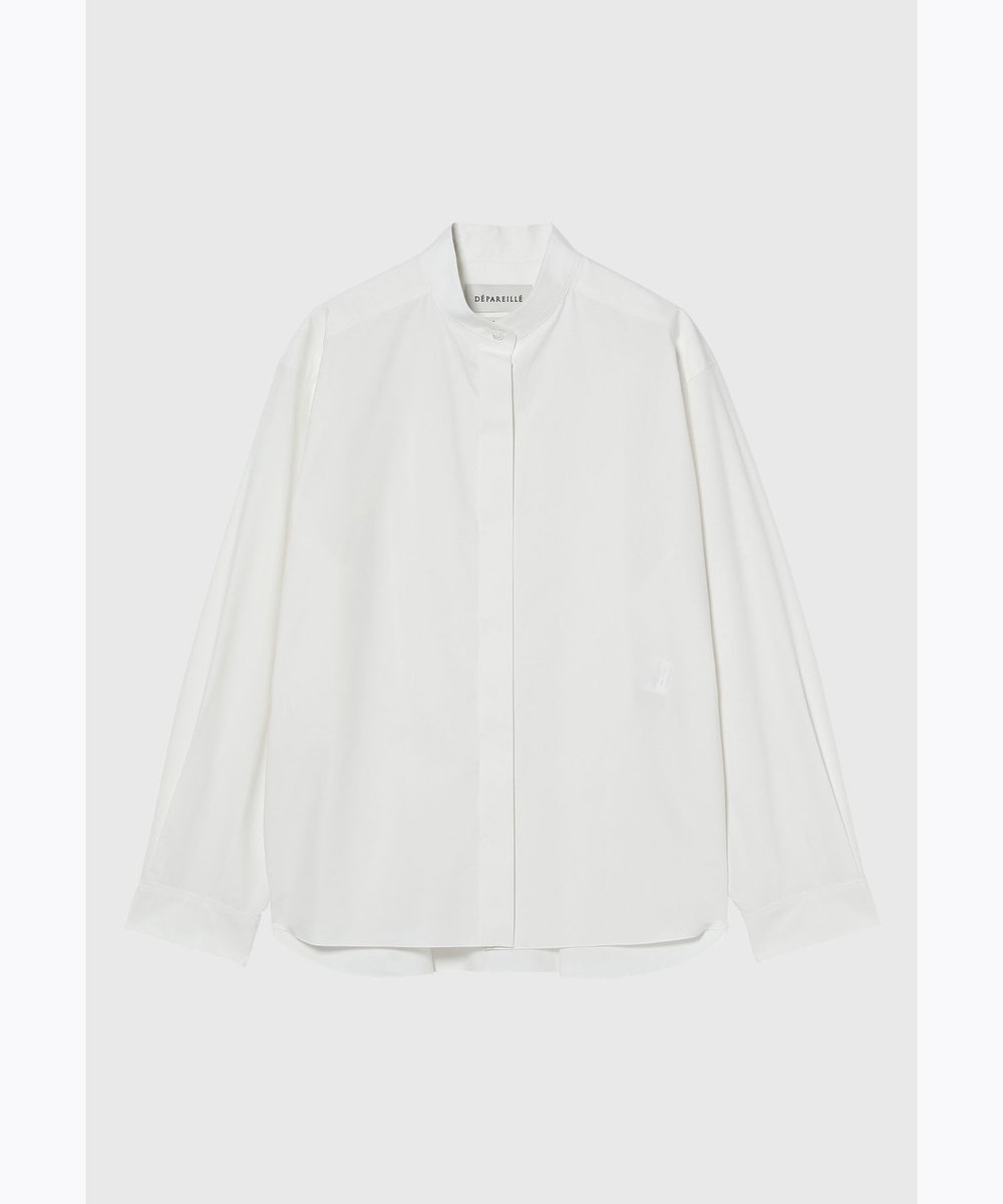 DÉPAREILLÉ COTTON SILK NO COLLAR BLOUSE / コットンシルクノーカラーブラウス オフホワイト