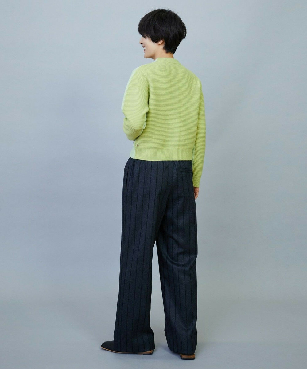 MOGA ANNUAL×MOGA　ウールカシミヤバイカラーカーディガン ライム