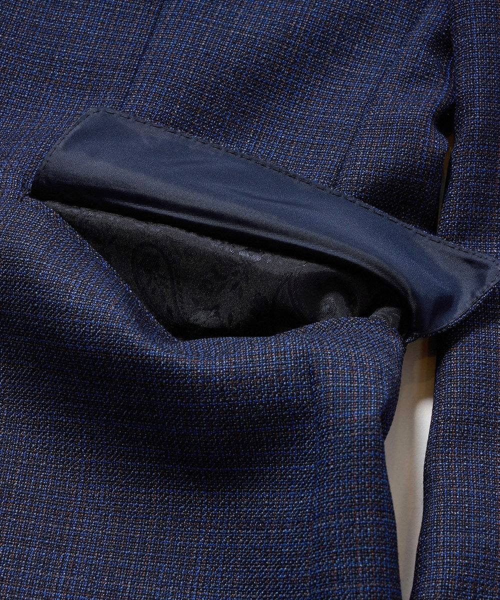 MEN'S BIGI 【ACTIVE TAILOR】ミックスヤーン/ホップサックジャケット＜セットアップ・スリーピース対応＞ ネイビー