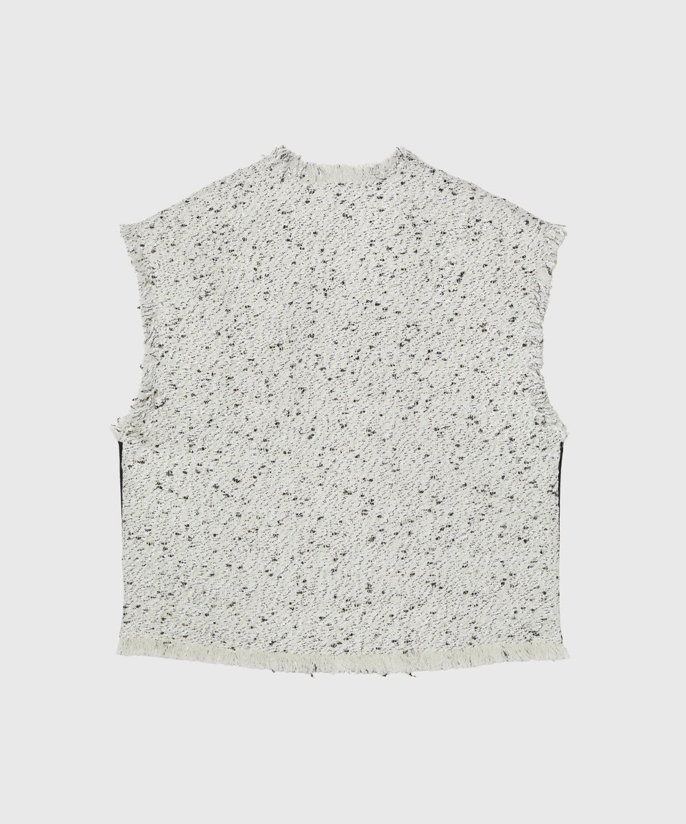 DÉPAREILLÉ NEP TWEED PULLOVER GILET / ネップツィードプルオーバージレ オフホワイト
