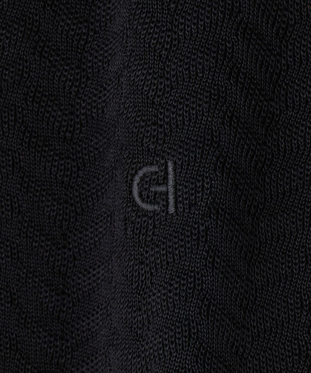 MEN'S BIGI 《別注》COLE HAAN 14G変形ヘリンボンジャカードニットスキッパーポロ ブラック