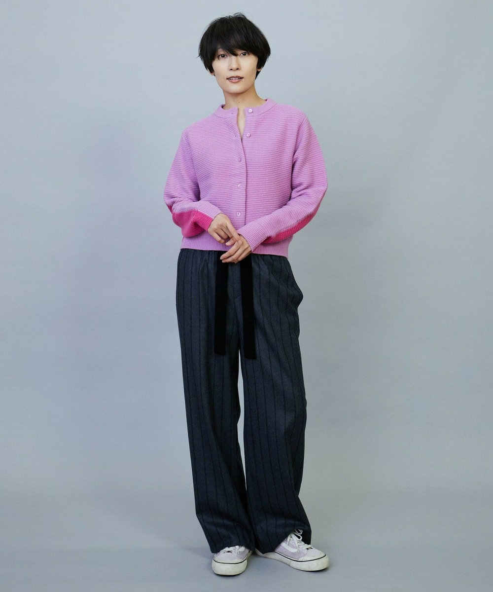 MOGA ANNUAL×MOGA　ウールカシミヤバイカラーカーディガン ピンク