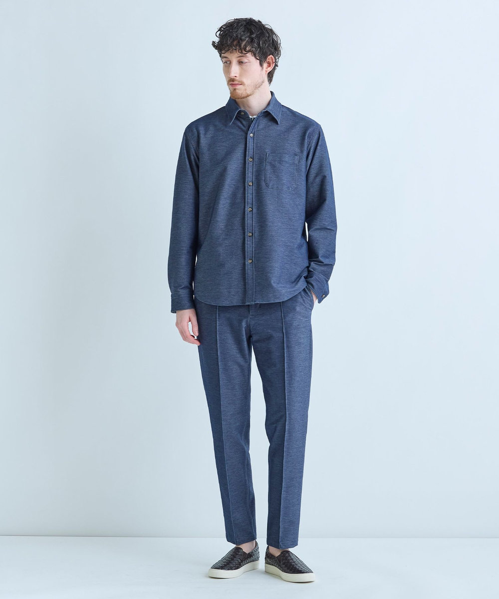 MEN'S BIGI デニムジャージ テーパードパンツ＜ストレッチ＞ ネイビー