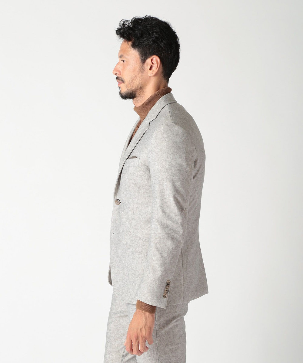 MEN'S BIGI 【ACTIVE TAILOR】ヒートパフォーマーツイード調プリントジャケット（セットアップ対応） ライトグレー