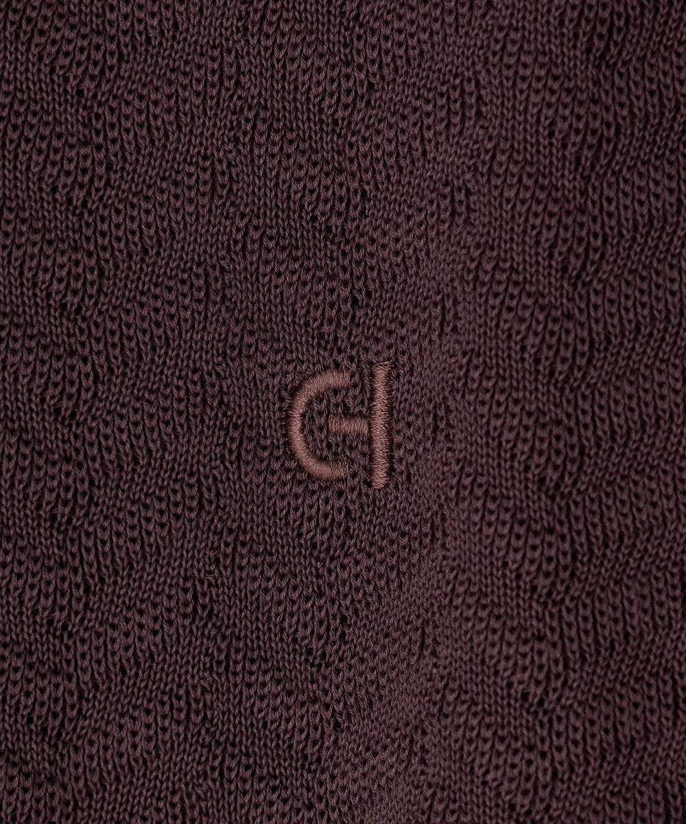 MEN'S BIGI 《別注》COLE HAAN 14G変形ヘリンボンジャカードニットスキッパーポロ ブラウン