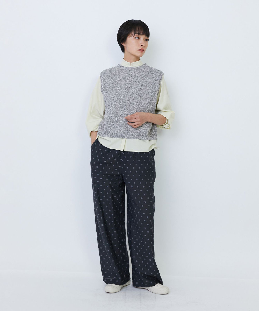 LOISIR 【2WAY】エステル和紙撚り杢天竺ベスト ベージュ系その他