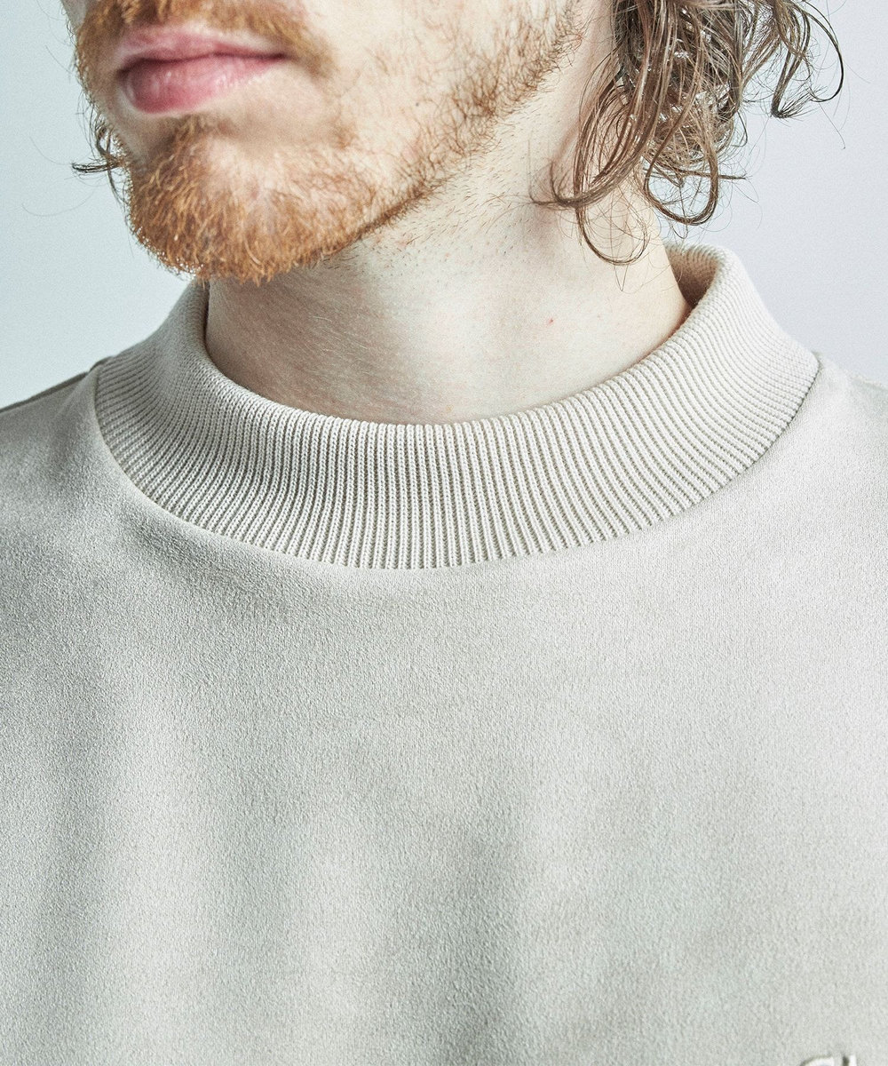 MEN'S BIGI 【COLE HAAN/コール ハーン】別注スエードタッチモックネックロングTシャツ ホワイト