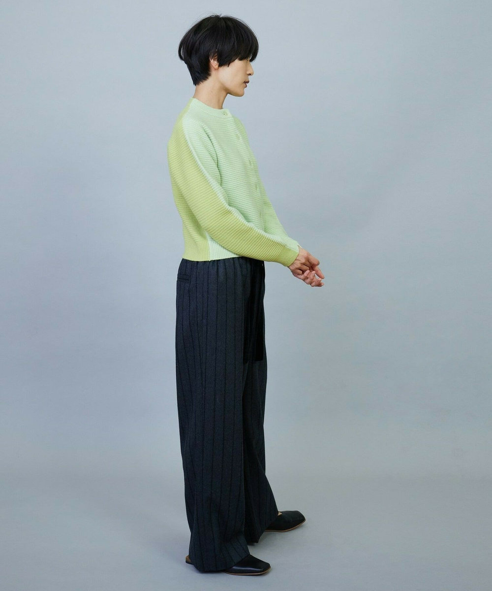 MOGA ANNUAL×MOGA　ウールカシミヤバイカラーカーディガン ライム