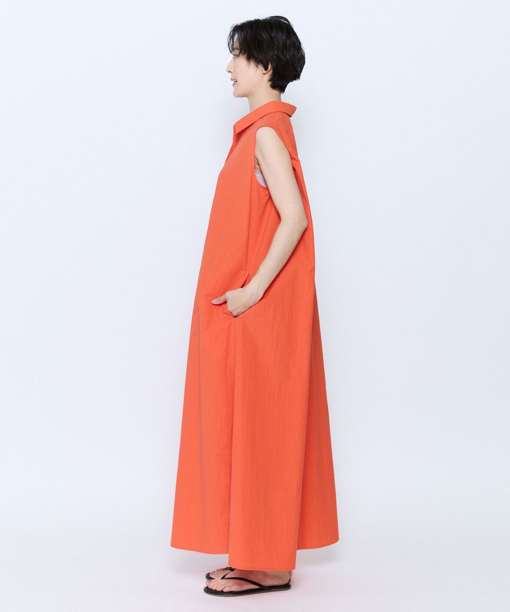 feerique feerique 綿ナイロンクロスAラインワンピース オレンジ