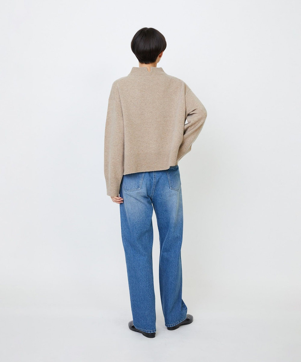LOISIR メリノウール天竺モックネックプルオーバー ベージュ