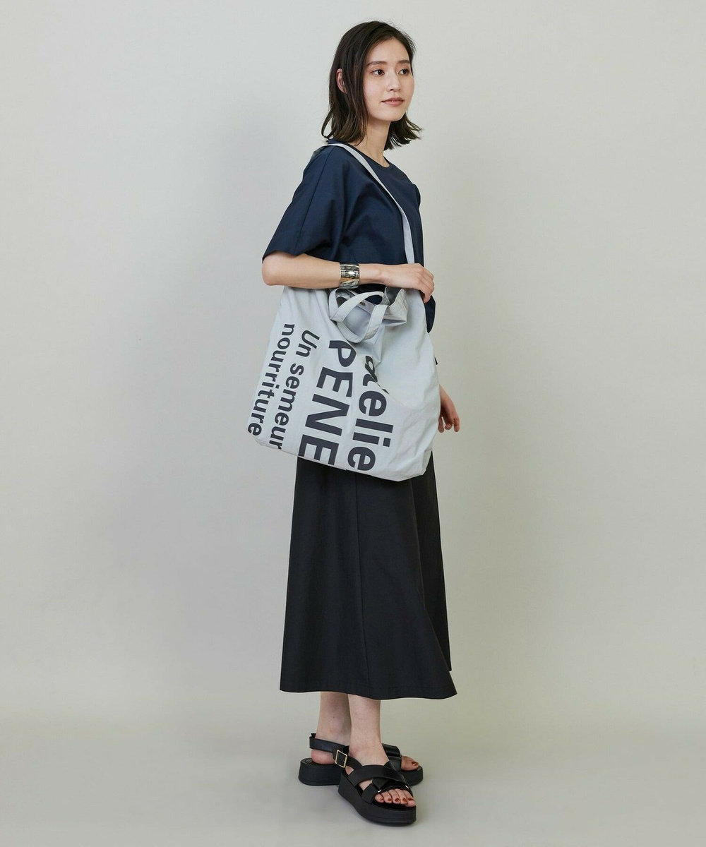 L'EQUIPE コットンスムースアシンメトリータックカットソー ネイビー