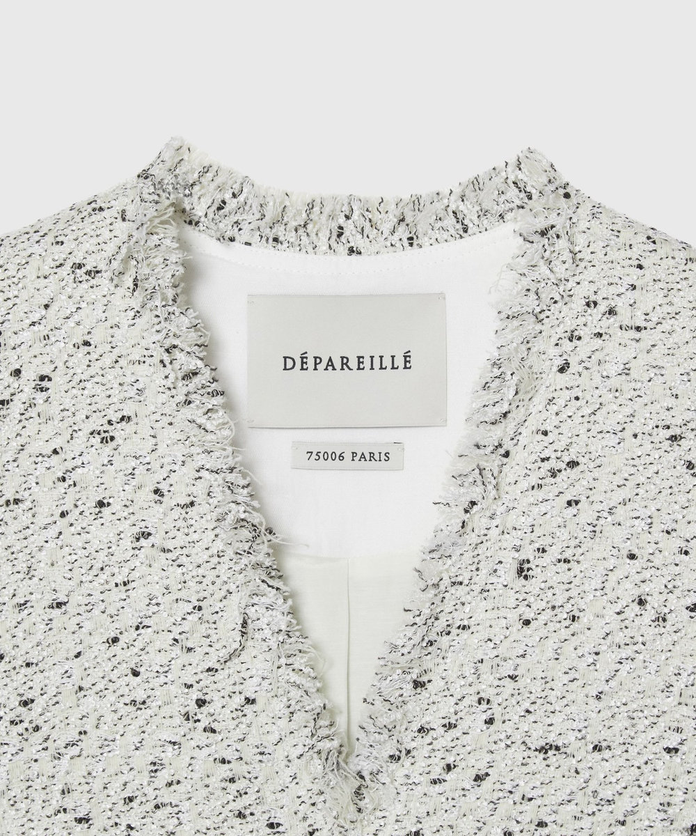 DÉPAREILLÉ NEP TWEED PULLOVER GILET / ネップツィードプルオーバージレ オフホワイト