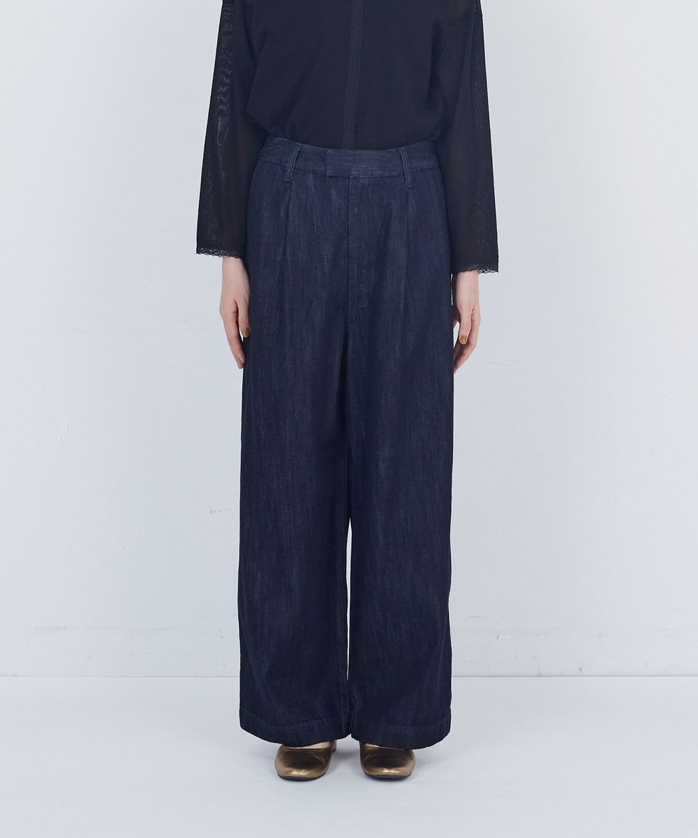 ADIEU TRISTESSE ワンタックデニムパンツ インディゴブルー