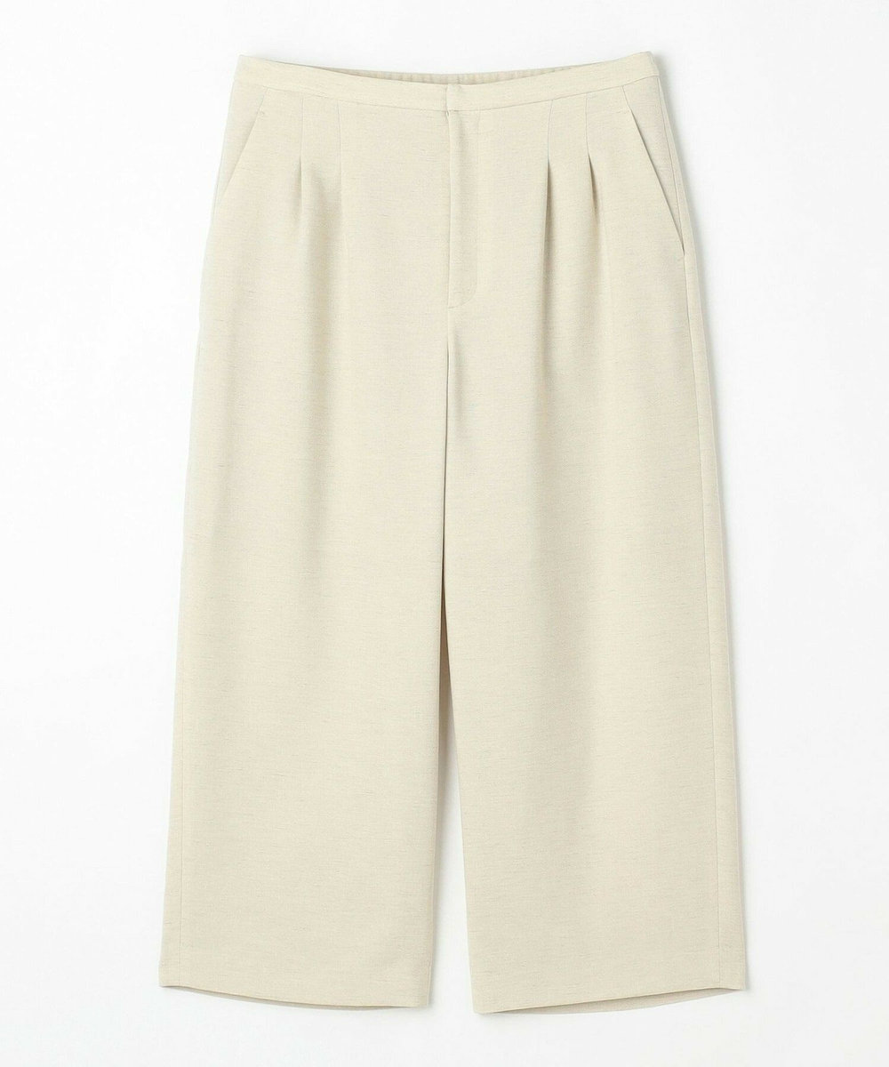 L'EQUIPE Lサイズ（大きいサイズ） 【大きいサイズ】スラブ綿麻セミワイドパンツ アイボリー