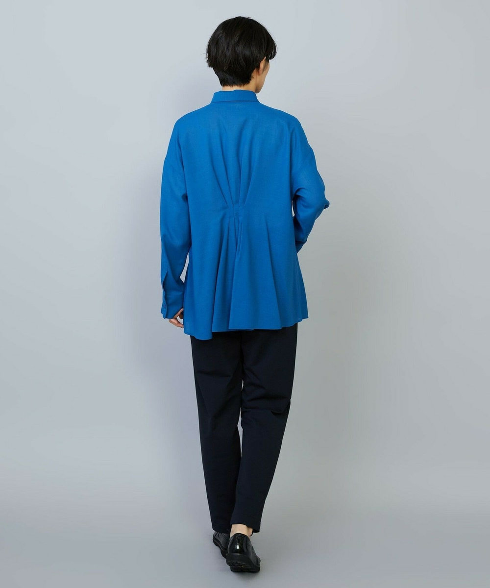 MOGA シアービエラタックラインブラウス ブルー