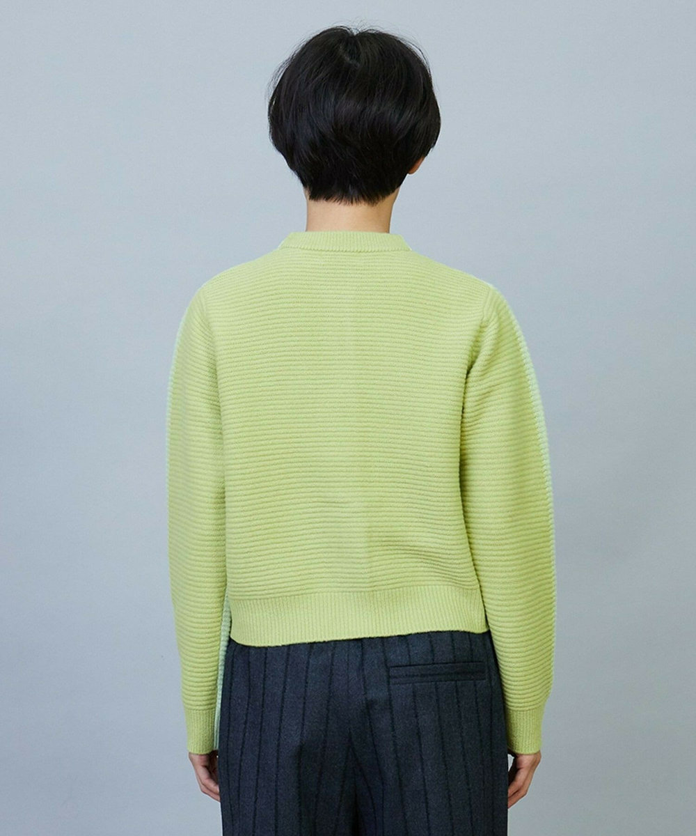 MOGA ANNUAL×MOGA　ウールカシミヤバイカラーカーディガン ライム