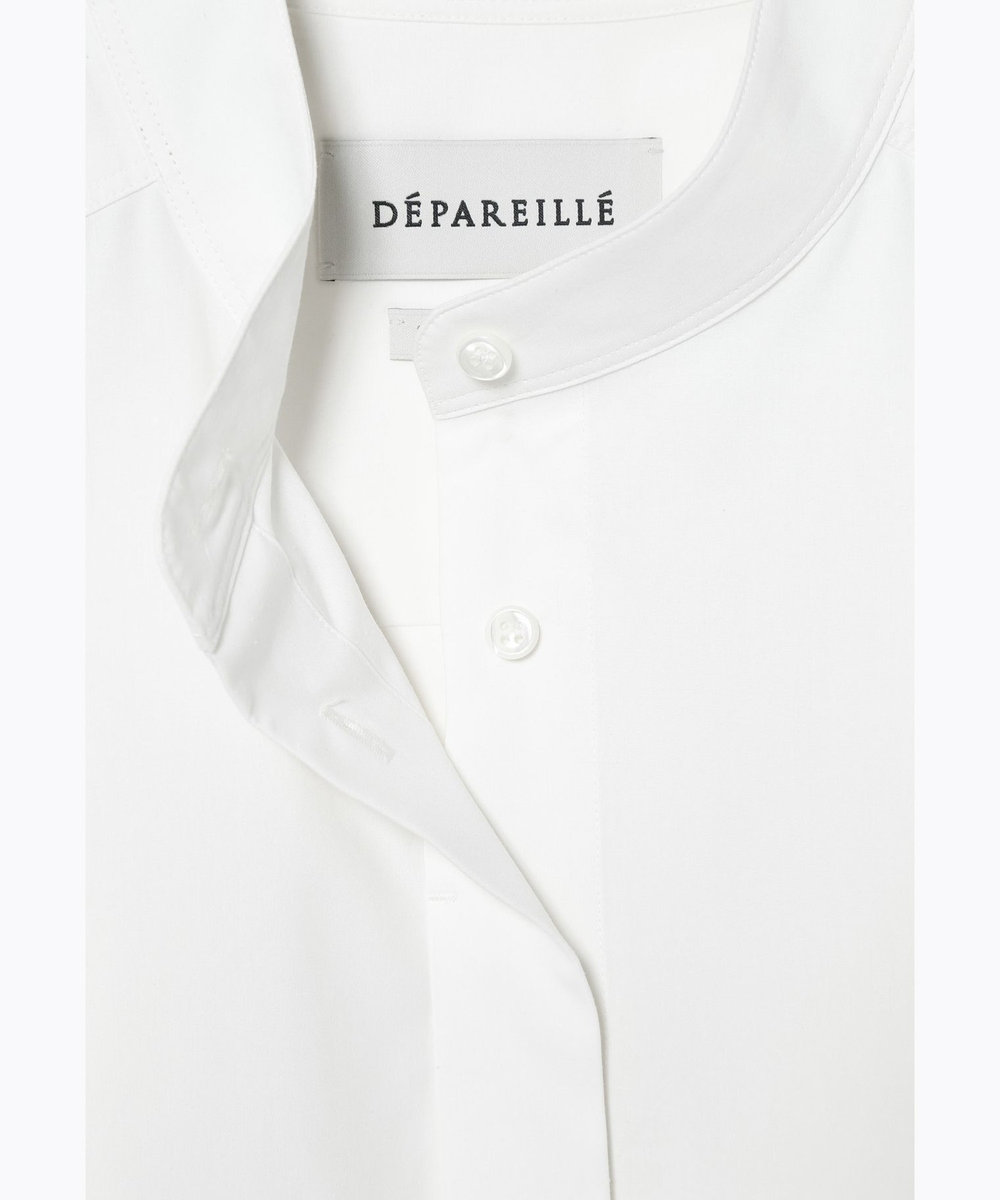 DÉPAREILLÉ COTTON SILK NO COLLAR BLOUSE / コットンシルクノーカラーブラウス オフホワイト